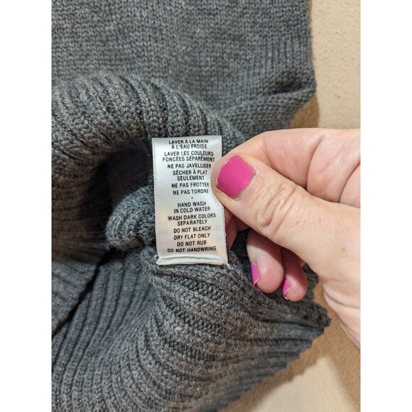 Jacob Women's Gray Wool Cowl Neck Long Sweater Vest Size Medium - Picture 7 of 9